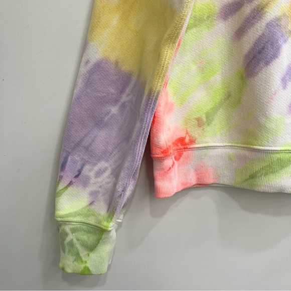 RE/DONE tie dye sweatshirt Hanes Classic Raglan Crewneck Neon Spiral Dye Medium - Picture 5 of 9